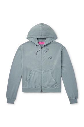 The Elder Statesman Daily Logo-Embroidered Cotton and Cashmere-Blend Zip-Up Hoodie