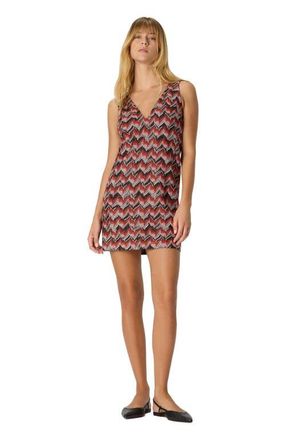 Missoni Mini Dress With V-neck And Embroidered Lace in Black & Red at Nordstrom, Size 40 It