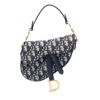 Dior Pre-owned Dior Mini Oblique Canvas Saddle Bag Ladies C1Z2CNPX7ESI84PA