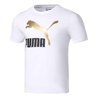 Puma Classics Logo Metallic Tee White 536345-02