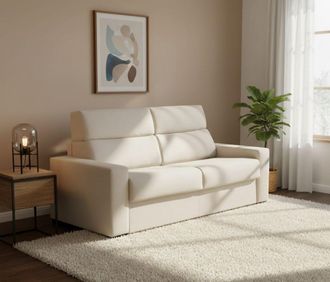 Dmora Dmora - Sof&aacute; Cama 2 Plazas Ecate, Sof&aacute; Convertible Para Sal&oacute;n, Acolchado, Desenfundable, Calidad 100% Made In Italy, 200x95 H100 Cm, Beige