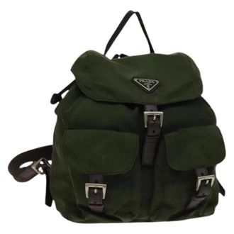 Prada Pre-owned Backpacks, female, Green, Size: ONE SIZE Pre-owned Nylon Backpack