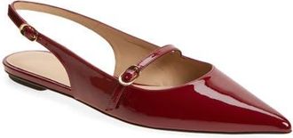 Stuart Weitzman Emilia Mary Jane Slingback Flat in Chile Patent at Nordstrom, Size 7.5