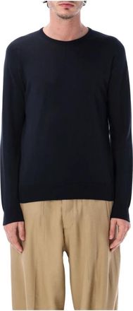 John Smedley Hatfield Sweater - Heren - Ronde hals truien - Blauw - XL - Katoen - Truien & Vesten