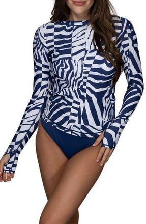 Jantzen Long Sleeve Rashguard in Pantheon Blue at Nordstrom Rack, Size X-Small