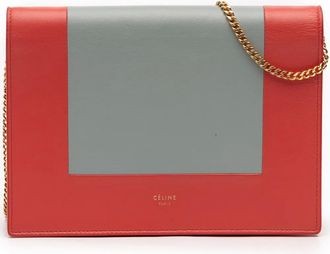 Celine Borsa a tracolla Frame in pelle con catena 2017 - Rosso