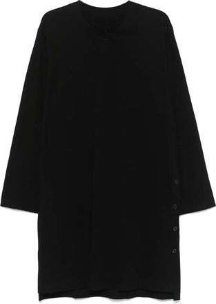 Yohji Yamamoto T-shirt con bottone - Nero