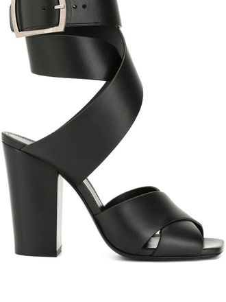 Saint Laurent strappy sandals - women - Leather/Leather/Calf Leather - 40 - Black