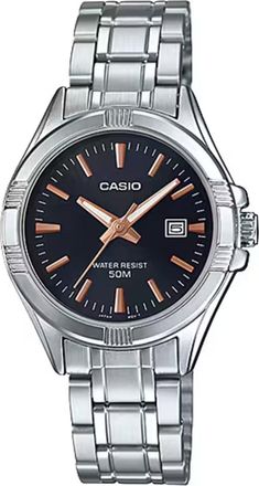 Casio Womens Analog Black Dial Stainless Steel Bracelet Watch - LTP-1308D-1A2V