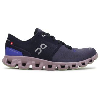 On Cloud X 3 Textile Synthetic Womens Low Top Trainers - Midnight Heron - Size:UK 4