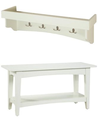 Alaterre Shaker Cottage Tray Shelf Coat Hook With Bench Set