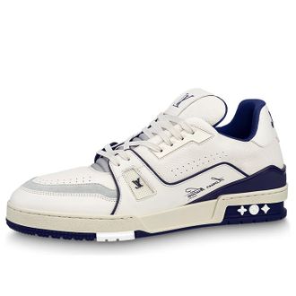 Louis Vuitton LV Trainer Sneakers White Navy 1ABNIH