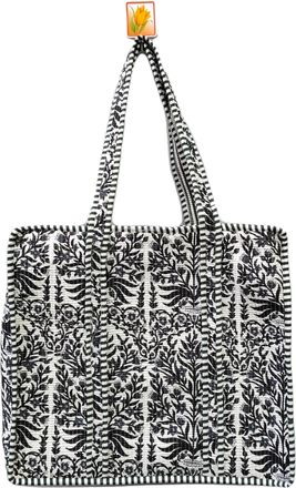 Generic Handblock Travel Bag, Cotton Tote Bag For Shopping Grocery & Beach, Zipper Close, Handmade Indian Shopping Shoulder Bag, Design 28, One Size