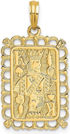 Diamond2Deal 14k Yellow Gold King of Spades Playing Card Charm Pendant