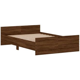 vidaXL Estructura De Cama Con Cabecero Piecero Roble Marr&oacute;n 120x200 Cm Vidaxl