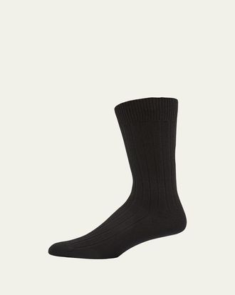 Bresciani Mens Cashmere Mid-Calf Socks