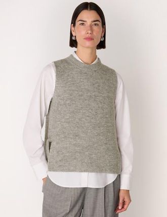 Whistles Wool Mix Side Tie Detail Tank in Grey at Nordstrom, Size X-Small