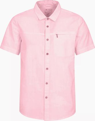 Mountain Warehouse Mens Mountain Warehouse Mens Coconut Slub Short-Sleeved Shirt - Pink - Size: 46/Regular
