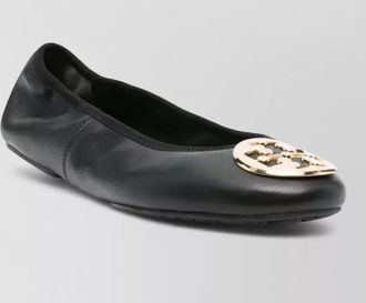 Tory Burch travel ballet flats round toe emblem