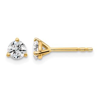 Diamond2Deal 14k Gold 1/2 ct Round Lab Grown Diamond Stud Earrings VS Clarity, D-E Color