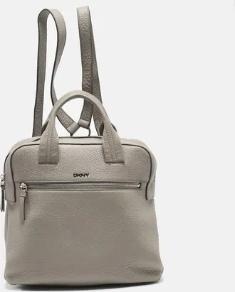 DKNY Dkny Grey Leather Convertible Backpack