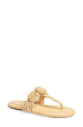 Stuart Weitzman Magnolia T-Strap Flip Flop in Natural at Nordstrom Rack, Size 7.5