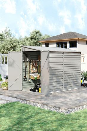 H&O Direct White Steel Outdoor Garden Storage Shed