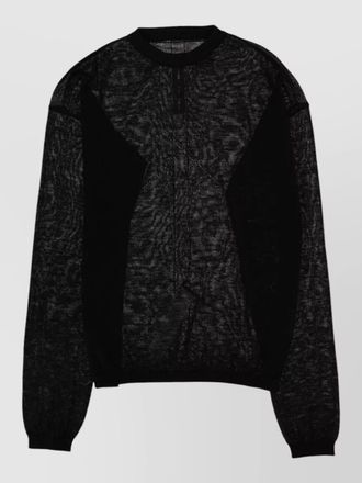 Rick Owens sheer knit crew neck long sleeve sweater