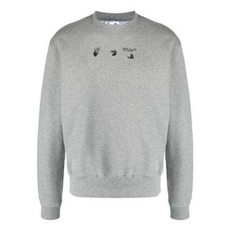 Off-white SS21 Logo Alphabet Printing Round Neck Loose Long Sleeves Version Gray OMBA025S21FLE0050845