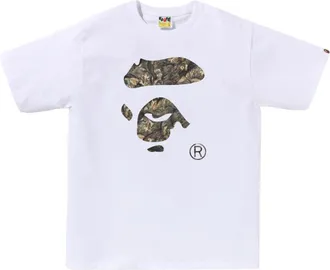 A Bathing Ape Tree Edge Camo Ape Face T-Shirt White Brown 1L80-110-032-WHTBRN