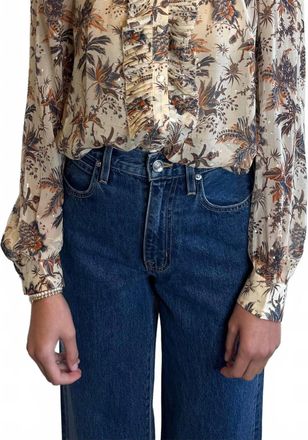 Ulla Johnson Nina Ruffle Placket Blouse In Cameo