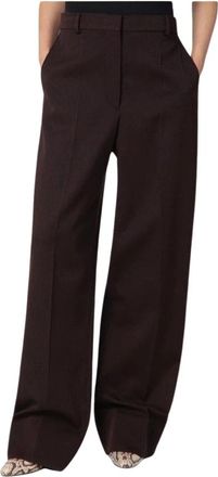 Stella McCartney Tailored broek met wijde pijpen - Dames - Wijde Broeken - Bruin - XS - Wol - Broeken
