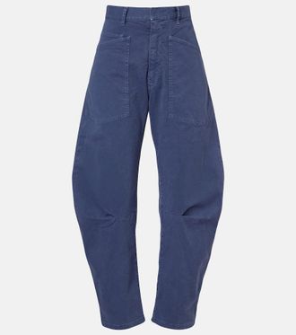 Nili Lotan Shon cotton barrel-leg pants