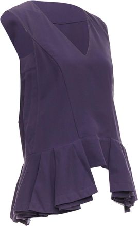 Marni cotton silk Vneck peplum hi low tunic top