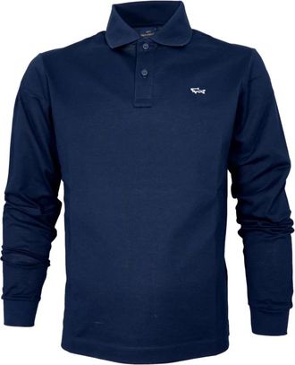 Paul & Shark Polo Manica Lunga In Pique Di Cotone 99311003 - Heren - Polos - Blauw - XL - Katoen - Tops