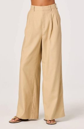 Astr Neha Wide Leg Pants In Khaki