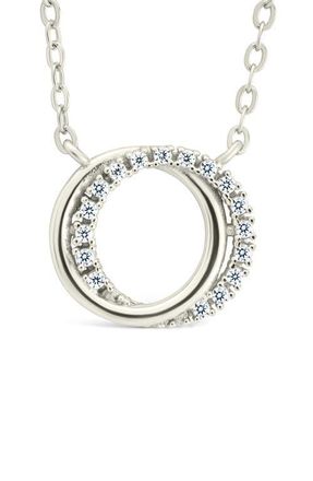 Sterling Forever Interlocking Cubic Zirconia Pendant Necklace in Silver at Nordstrom