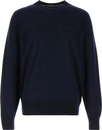 HUGO BOSS Truien & Vesten, Heren, Blauw, 2Xl, Wol, Trui met ronde hals