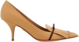 Ferragamo 70mm pumps met strikdetail - Bruin