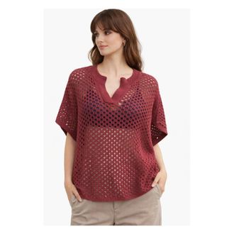Liviana Conti V-neck Knitwear, female, Red, Size: L Lenora Knitwear