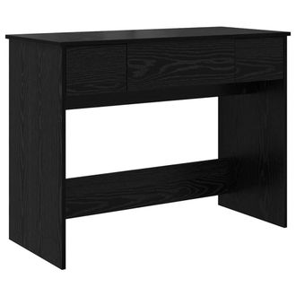 Berkfield Home Dressing Table with Mirror Black Oak 100x45x76 cm | Size: 100 x 45 x 76 cm