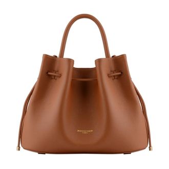 Pourchet Tassen, Dames, Bruin, ONE Size, Leer, Florin Bucket Bag