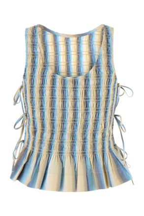 Ganni Womens Striped Cotton Tank Top Multicolor Sweater