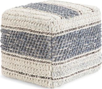 Simpli Home Grady Boho Square Pouf