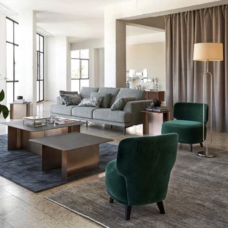 AM.PM XL fauteuil ODALIE, in fluweel, ontwerp Emmanuel Gallina