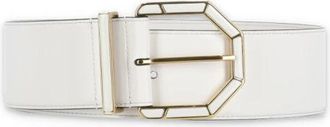 Etro Leren Riem met Metalen Gesp - Dames - Riemen - Wit - 85 CM - Leer - Accessoires