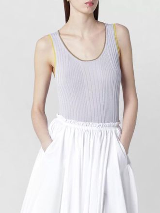 Roberto Collina ribbed tank top gold contrast trim