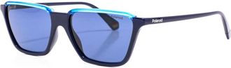 Polaroid Rechthoekige Acetaat Zonnebril - Heren - Zonnebrillen - Blauw - ONE Size - Accessoires