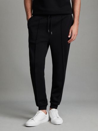 Reiss Black Stretch-jersey Tailored Joggers, Xxl