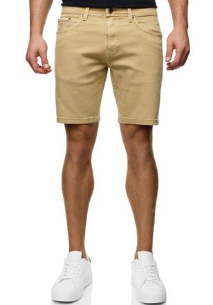 Indicode Chinoshorts INDICODE INSymon, Herren, Gr. XXL, N-Gr, gelb (cornstalk), Web, Obermaterial: 92% Baumwolle, 6% Polyester, 2% Elasthan, unifarben, regular